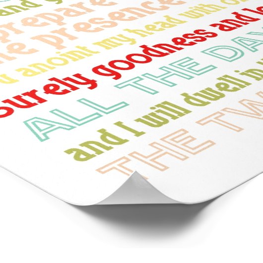 Poster empreinte de l'affiche psalm 23 (Coin)