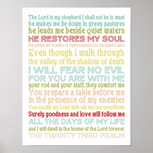 Poster empreinte de l'affiche psalm 23 (Devant)