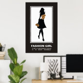 Poster empreinte de léopard brun Fashion girl (Bureau à domicile)
