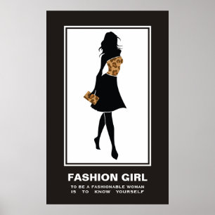 Poster empreinte de léopard brun Fashion girl