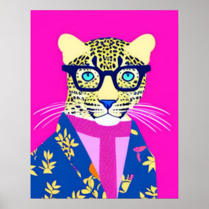 Poster Empreinte de léopard, Leopard Gift, Leopard art, L