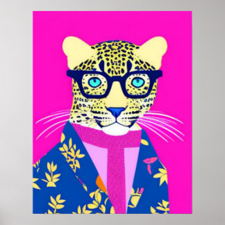 Poster Empreinte de léopard, Leopard Gift, Leopard art, L