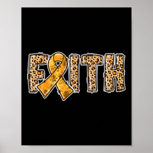 Poster Empreinte de léopard Orange Ribbon Faith Crps Sens