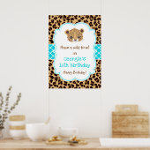 Poster Empreinte de léopard Quatre foil Anniversaire Post (Cuisine)