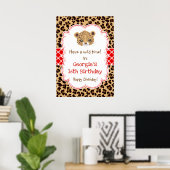 Poster Empreinte de léopard Quatrefoil Anniversaire Poste (Bureau à domicile)