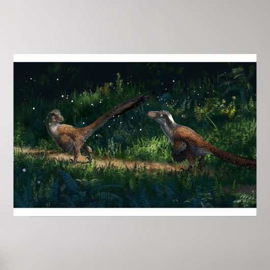 Poster Empreinte de paire de Deinonychus (Devant)