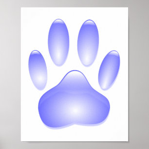 Poster Empreinte de patte de chien de verre