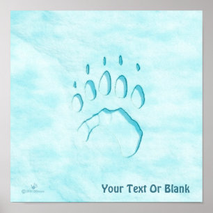 Poster Empreinte de patte d'ours polaire