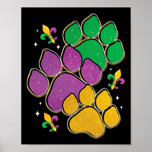 Poster Empreinte de patte Mardi Gras Amoureux des chiens