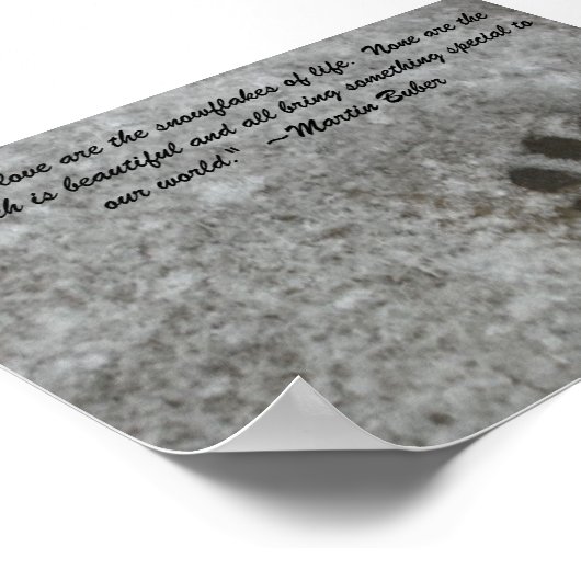 Poster Empreinte de patte neigeux (Coin)