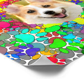 Poster Empreinte de patte photo de chien mignon Motif per (Coin)