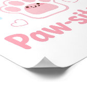 Poster Empreinte de patte positive avec des cœurs (Coin)