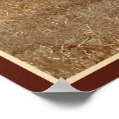 Poster empreinte de vache rouge avec bordure (Coin)