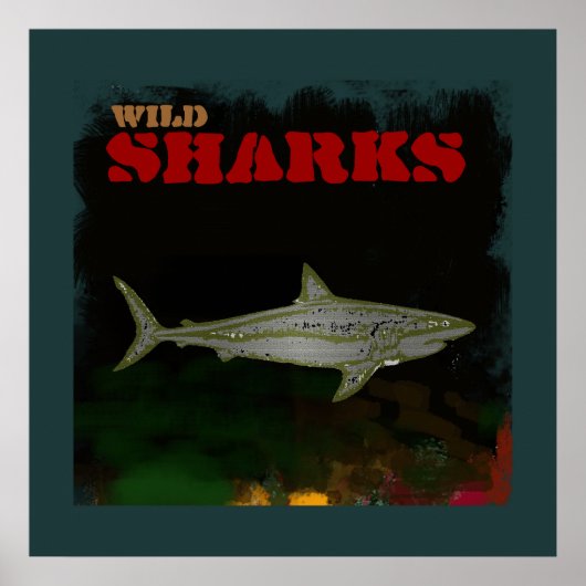 Poster empreinte décorative de requin (Devant)