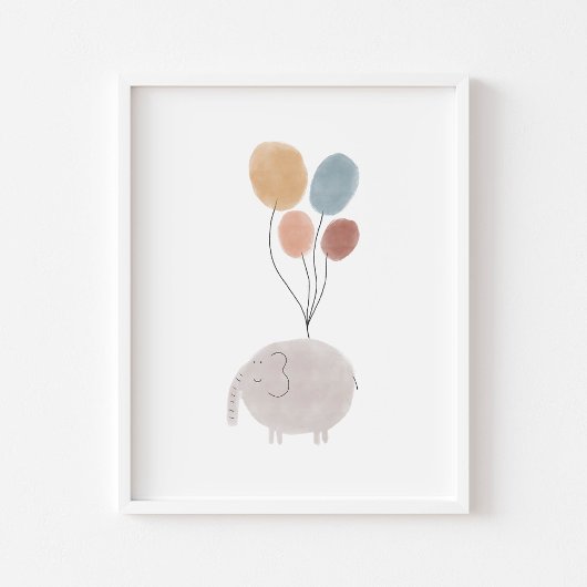 Poster Empreinte d'éléphants couleur Boho