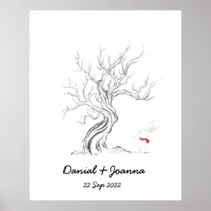 Poster Empreinte digitale arbre de l'invité arbre emprein