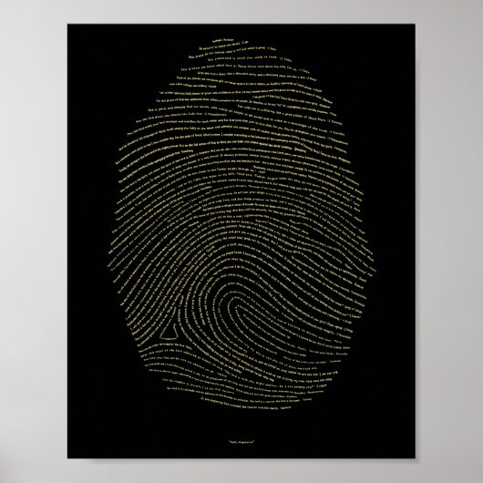 Poster Empreinte digitale de Dieu - Or sur noir (Devant)