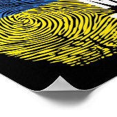 Poster Empreinte digitale du drapeau ukrainien Ukraine (Coin)