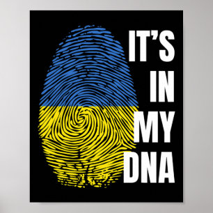 Poster Empreinte digitale du drapeau ukrainien Ukraine