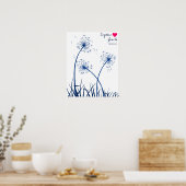 Poster empreinte digitale mariage livre d'invité dandelio (Cuisine)