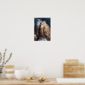 POSTER EMPREINTE DORE-DEUX OWLS (Cuisine)