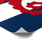 Poster Empreinte marine rouge, marine et blanche (Coin)