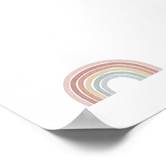 Poster Empreinte pastel arc-en-ciel Boho (Coin)