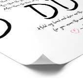 Poster Empreinte personnelle Papa Papa Papa Poem Keepsaké (Coin)