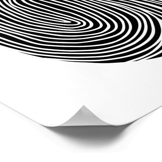 Poster empreintes abstraites en noir et blanc. Lignes mod (Coin)