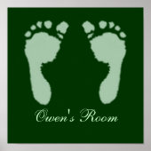 Poster Empreintes bébé (vert) (Devant)