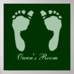 Poster Empreintes bébé (vert)