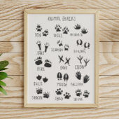 Poster Empreintes d'animaux 