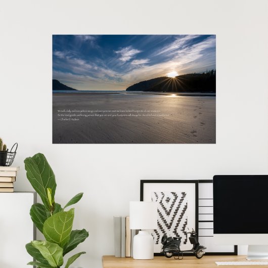 Poster Empreintes Dans La Citation De Sable (Bureau à domicile)