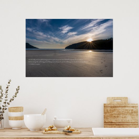 Poster Empreintes Dans La Citation De Sable (Cuisine)