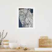 Poster Empreintes dans l'affiche de neige (Cuisine)