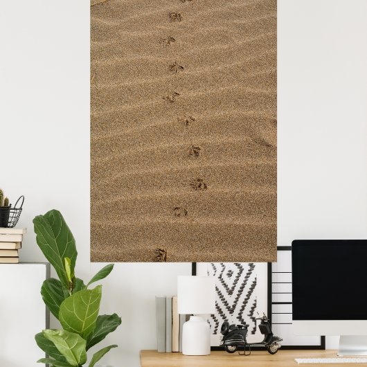Poster Empreintes dans le sable (Bureau à domicile)