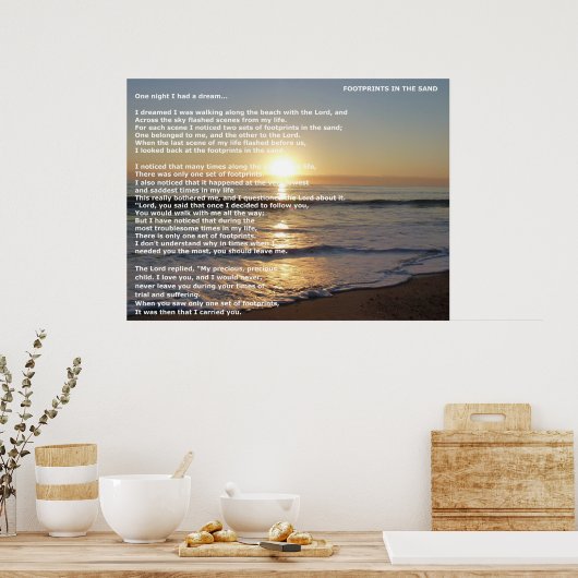 Poster Empreintes Dans Le Sable (Cuisine)