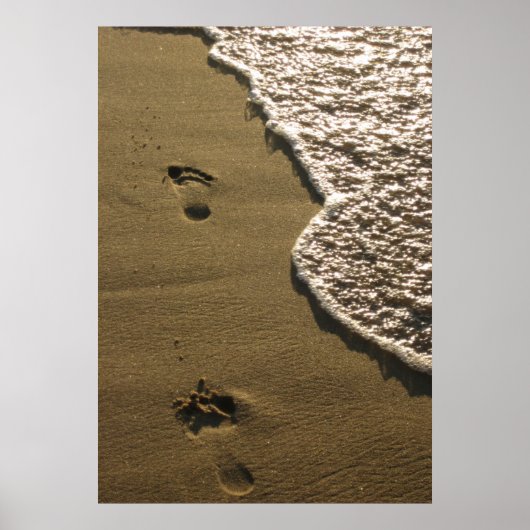 Poster Empreintes dans le sable (Devant)
