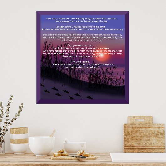 Poster Empreintes dans le sable (Cuisine)