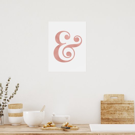 Poster Empreintes d'art en feuille d'or rose (Cuisine)