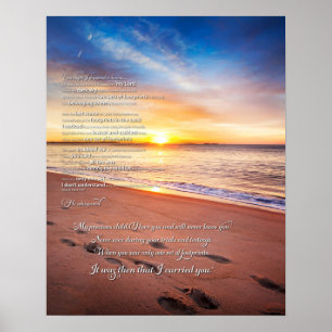 Poster Empreintes de pas dans le poème de sable