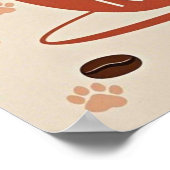 Poster Empreintes de pattes de chat et grains de café Aff (Coin)