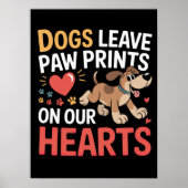 Poster Empreintes de pattes durables sur les cœurs (Devant)