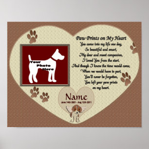 Poster Empreintes de pattes sur My Heart - Dog Memorial