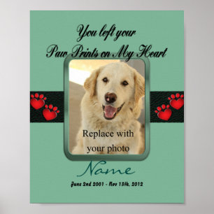 Poster Empreintes de pattes sur My Heart - Mint Green