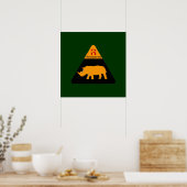 Poster empreintes de signes rhinocéros (Cuisine)