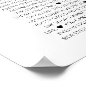 Poster empreintes digitales sur coeur rose 50 raisons Je  (Coin)