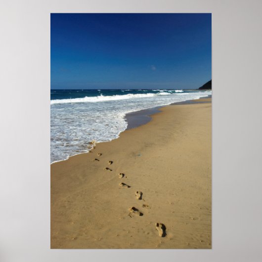Poster Empreintes sur la plage, Mabibi, Thongaland (Devant)