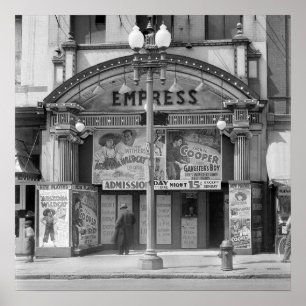 Poster Empress Movie Theatre, 1939. Photo vintage