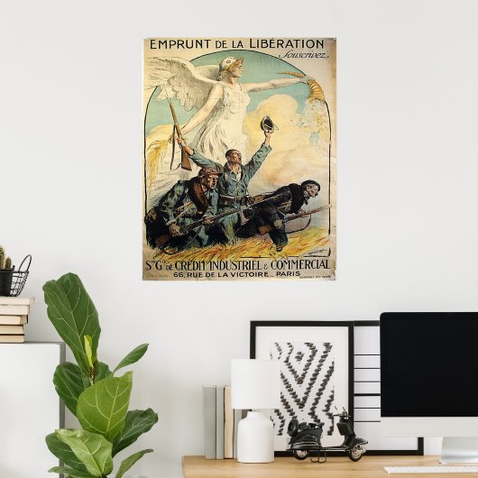 Poster Emprunt de la Libération (Bureau à domicile)